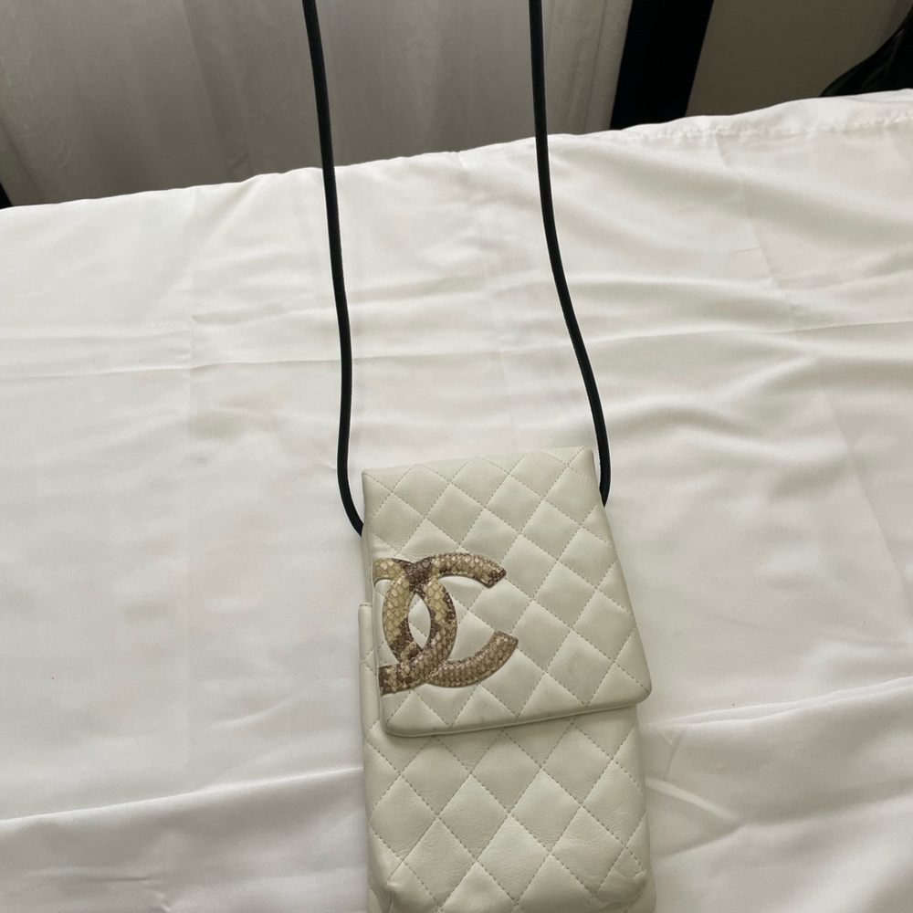 #32. Authentic Chanel White Cambon Quilted Crossbody Bag COA included